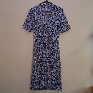 Blue and White Swirls Abby Dress